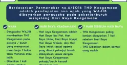 Tunjangan Hari Raya (THR) wajib diberikan kepada pekerja/buruh. (Sumber : kominfo.go.id)