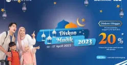 Promo tiket kereta Diskon Mudik 2023 hingga 20 persen. (Sumber : kai.id)
