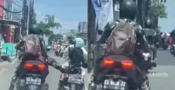 Viral video aparat TNI menendang motor ibu-ibu di jalan. (Sumber : Twitter @channel_siap55)