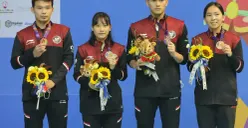Tim Ganda Campuran Bulutangkis Indonesia yang meraih medali emas di SEA Games 2021 (Sumber : Twitter)