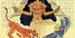 Gambar ilustrasi sosok Enheduanna, salah satu penyair yang diklaim sebagai penulis tertua di dunia (Sumber : Twitter)