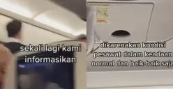 Viral video penumpang pesawat protes minta turun karena suara mesin pesawat tak wajar. (Sumber : Instagram @fakta.jakarta)