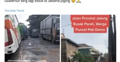 Warga Jawa Tengah protes jalanan rusak di Twitter. (Sumber : Twitter/dhemit_is_back)