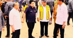 Jokowi beserta menteri BUMN,PUPR dan Perdagangan di Lampung (Sumber : Twitter Jokowi)