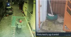 Terekam CCTV, 2 Pria di Semarang Ketahuan Maling Pagar Rumah, Diangkut Pakai Motor