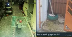 Rekaman CCTV pencurian pagar di perumahan di Semarang. (Sumber : Instagram @portalsemarang)