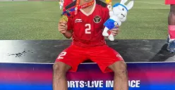 Bibir Bagas Kaffa diperban usai laga final sepak bola SEA Games 2023 Indonesia vs Thailand (Sumber : instagram @bagaskaffa)