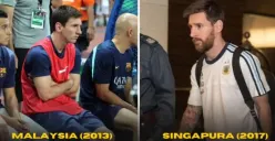Lionel Messi saat berkunjung ke Asia Tenggara ketika masih membela Barcelona (Sumber : Instagram)