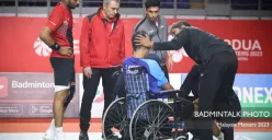 Video Detik-detik Christian Adinata Terjatuh seusai Jumping Smash, Prannoy Gercep Cek Kondisi