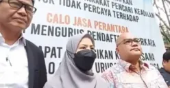 Natasha Rizky saat ditanyai awak media usai sidang perdana di Pengadilan Agama Jakarta Selatan (Sumber : rasis entertainment)