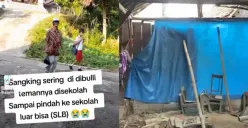Viral video bocah SD pindah ke SLB karena dibully. Kondisi rumah orangtuanya di Bringin, Kabupaten Semarang, memprihatinkan. (Sumber : Instagram @sayaphati)