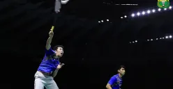 Pasangan Sabar Karyaman Gutama/Moh Reza Pahlevi Isfahani kalah dari pasangan Tiongkok, Liang Wei Keng/Wang Chang di perempat final Thailand Open 2023, Jumat 2 Juni 2023. (Sumber : PBSI)