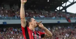 Zlatan Ibrahimovic saat meraih gelar Scudetto bersama AC Milan (Sumber : Twitter)