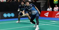 Pasangan Leo Rolly CarnandoDaniel Marthin berhasil mengalahkan wakil Korea Selatan, Kim Gi JungKim Sa Rang, di babak 16 besar Singapore Open 2023, Kamis 8 Juni 2023. (Sumber : PBSI)