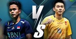 Anthony Ginting vs Kunlavut Vitidsarn di semifinal Singapore Open 2023, Sabtu 9 Juni 2023. (Sumber : PBSI)