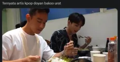 Gibran Rakabuming makan bakso dengan idol Kpop. (Sumber : twitter/gibran_tweet)