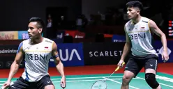 Pasangan ganda putra, Pram/Yere, yang dikabarkan akan segera pisah karena Pram akan melanjutkan studi ke Australia. (Sumber : PBSI)