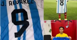 Pemain Timnas Indonesia berkesempatan tukar jersey dengan pemain Argentina (Sumber : instagram)