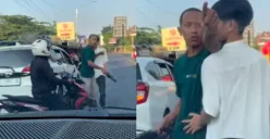 Rekaman video aksi brutal pengemudi mobil yang ngamuk hingga rusak mobil lain di Cirebon, Jawa Barat. (Sumber : Instagram @ndyafm)