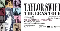 Taylor Swift akan gelar konser 3 hari di Singapura pada 2-4 Maret 2024. (Sumber : Ticketmaster)