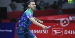 Tommy Sugiarto menundukkan wakil tuan rumah, Chen Chi Ting, di babak 32 besar Taipei Open 2023. (Sumber : PBSI)