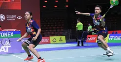 Pasangan ganda campuran, Jafar Hidayatullah/Aisyah Salsabila Putri Pranata, taklukkan tuan rumah, Ming Che Lu/Chung Kan Yu, di babak 32 besar Taipei Open 2023. (Sumber : PBSI)