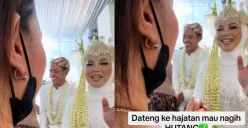 Viral video pengantin di Tasikmalaya ditagih utang saat pernikahannya. (Sumber : TikTok @ayuwess_)