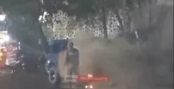 Mobil terbakar di jalan Suratmo, Semarang (Sumber : Instagram)