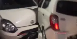 Tabrak Lari di Jalan Jolotundo dan Jalan Cipto: Seusai Tabrak Orang, Pengemudi Brio Tabrak Ayla hingga Ringsek