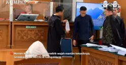 Momen Mario Dandy dan AG di sidang hari ini, Selasa 27 Juni 2023. (Sumber : Screenshot YouTube KompasTV)