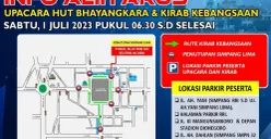 Informasi pengalihan arus lalu lintas di Simpang Lima Kota Semarang pada Sabtu 1 Juli 2023. (Sumber : Satlantas Polrestabes Semarang)