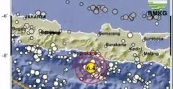 Gempa berkekuatan magnitudo 6,4 guncang Bantul, DIY. (Sumber : Twitter @infoBMKG)