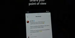 Tampilan aplikasi Threads yang dibuat oleh Instagram yang secara tampilan mirip dengan Twitter.