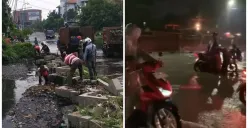 Banjir terjadi beberapa titik di Kota Semarang. (Sumber : Kolase instagram @infokejadian_semarang dan @dpukotasemarang)