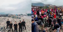 KEREN! Pandawara Sukses Gerakan 1000 Masyarakat Turut Bersihkan Pantai Terkotor di Lampung, Warganet Puji Aksinya