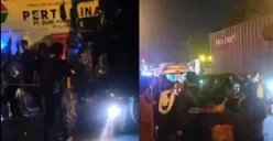 Kecelakaan di dekat gapura selamat datang Kota Ungaran, melibatkan 3 kendaraan, Rabu 12 Juli 2023 malam. (Sumber : Instagram @kejadiansmg)