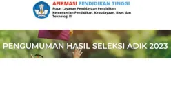 LINK PENGUMUMAN Hasil Seleksi ADik 2023 (Sumber : https://adik.kemdikbud.go.id/)