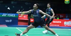 Pasangan Fajar/Rian berhasil menaklukkan pasangan Taipei, Lu Cheng Yao/Yang Po Han, di babak 16 besar Korea Open 2023, Kamis 20 Juli 2023. (Sumber : PBSI)