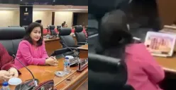 Kolase foto Cinta Mega, Anggota DPRD DKI yang diduga main game slot saat rapat paripurna (Sumber : Instagram/@undercover.id)