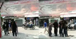 Cekcok dua pengendara setelah serempetan di Jalan Ratan Cilik, Banjardowo, Genuk, Kota Semarang, Selasa 25 Juli 2023 siang. (Sumber : Instagram @infokejadian_genuk)