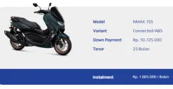 Simulasi Kredit Yamaha NMax 155 ABS. (Sumber : Yamaha-motor.co.id)