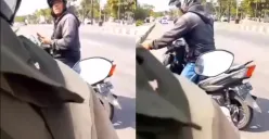 Perempuan diadang pria tak dikenal ngaku debt collector berdalih menagih cicilan motor yang telat dibayar di Kampus Udinus Semarang, Kamis 24 Juli 2023. (Sumber : Instagram @infokejadiansemarang.new)