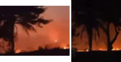 Tangkapan layar video kebakaran di Pantai Marina Semarang (Sumber : instagram.com/kejadiansmg)