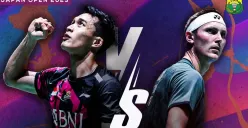 Jelang final Japan Open 2023, rekor pertemuan Jonatan Christie pernah 2 kali menang dan 7 kali kalah dari Viktor Axelsen. (Sumber : PBSI)