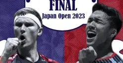 Final Japan Open 2023 antara Jonatan Christie vs Viktor Axelsen, Minggu 30 Juli 2023 siang pukul 13.00 WIB. (Sumber : Instagram @visionplussports)