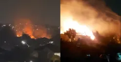 Kebakaran hebat terjadi di ladang Papandayan, Gajahmungkur, Kota Semarang, Kamis 3 Agustus 2023 malam. (Sumber : Instagram @infokejadiansemarang.new)