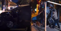 Kecelakaan di Pasar Pedurungan, pengemudi Ertiga tabrak gerobak nasi goreng dan tukang parkir, Selasa 8 Agustus 2023 subuh. (Sumber : Instagram @kejadiansmg)