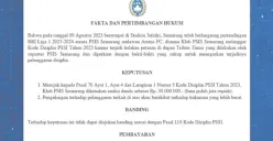 Panpel Sisir CCTV Buru Pelaku Ledakan Petasan di Tribun Timur Stadion Jatidiri, Komdis PSSI Beri Hukuman PSIS Semarang Denda Rp 50 Juta