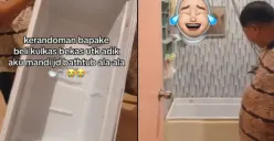 Viral Video Kulkas Bekas Diubah Jadi Bak Mandi, Aksi Bapak-bapak Ini Bikin Netizen Heran (Sumber : TikTok/@@ncippppa97)