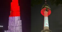Keren! Arab dan Korea Selatan Ikut Rayakan Hari Kemerdekaan RI, Kibarkan Merah Putih di Burj Khalifa dan Namsan Tower